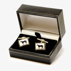 Pre-Owned Silver & Enamel Horse Cufflinks - Jordans Jewellers
