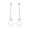 Lapidary Long Pearl Drop Earrings