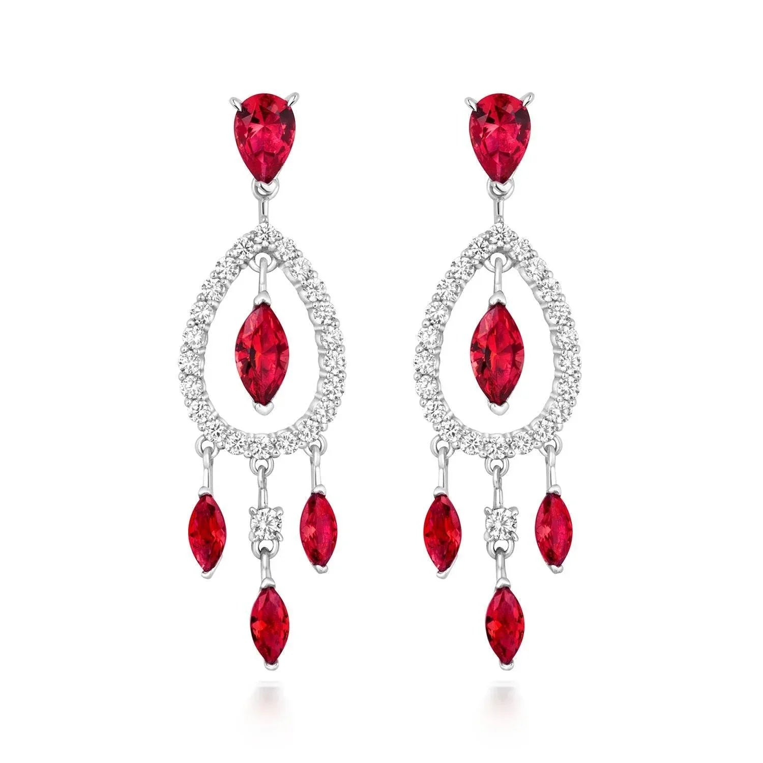 NEW Red Drop Chandelier Earrings - Jordans Jewellers
