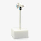 Light Blue Rectangle Cubic Zirconia Earrings - Jordans Jewellers