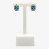 Jordans Jewellers silver light blue rectangle cubic zirconia earrings