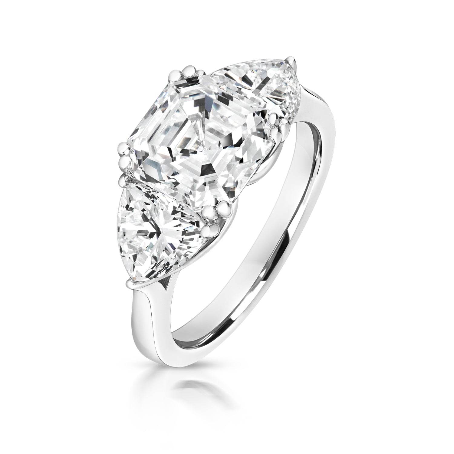 NEW Three Stone Asscher & Trilliant Cut Ring - Jordans Jewellers