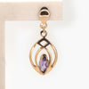 9 Carat Yellow Gold Marquise Amethyst Drop Earrings