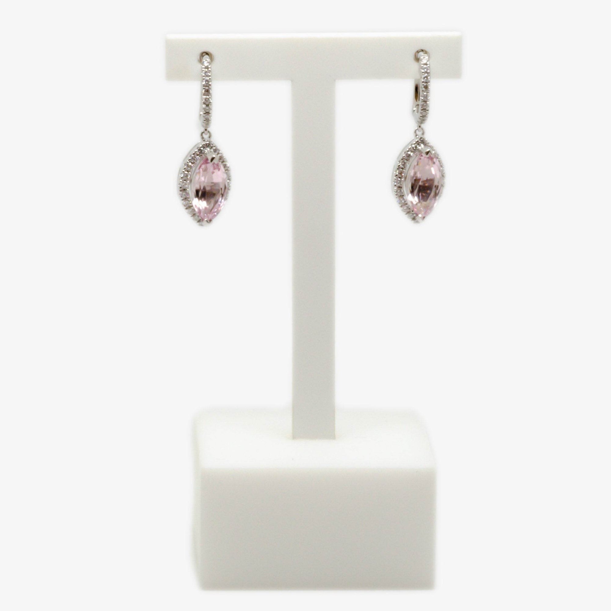 Morganite & Diamond Drop Earrings - Jordans Jewellers