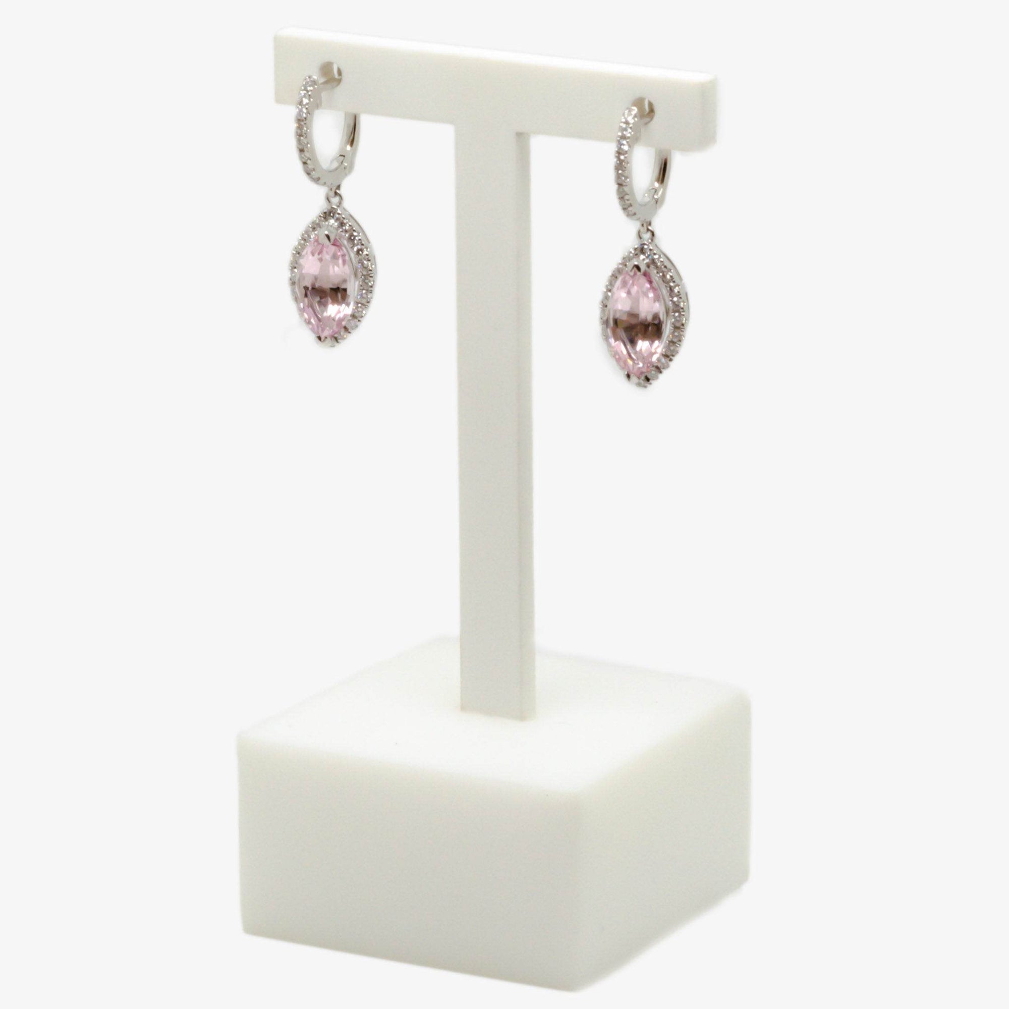 Morganite & Diamond Drop Earrings - Jordans Jewellers