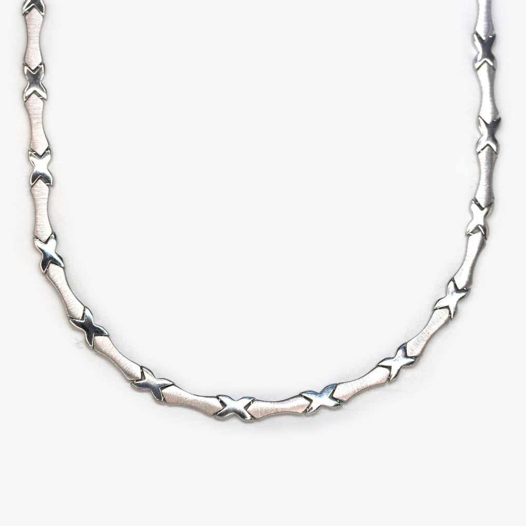 Silver X Chain Necklace