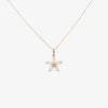 Jordans Jewellers 9ct rose gold opal and diamond flower pendant necklace