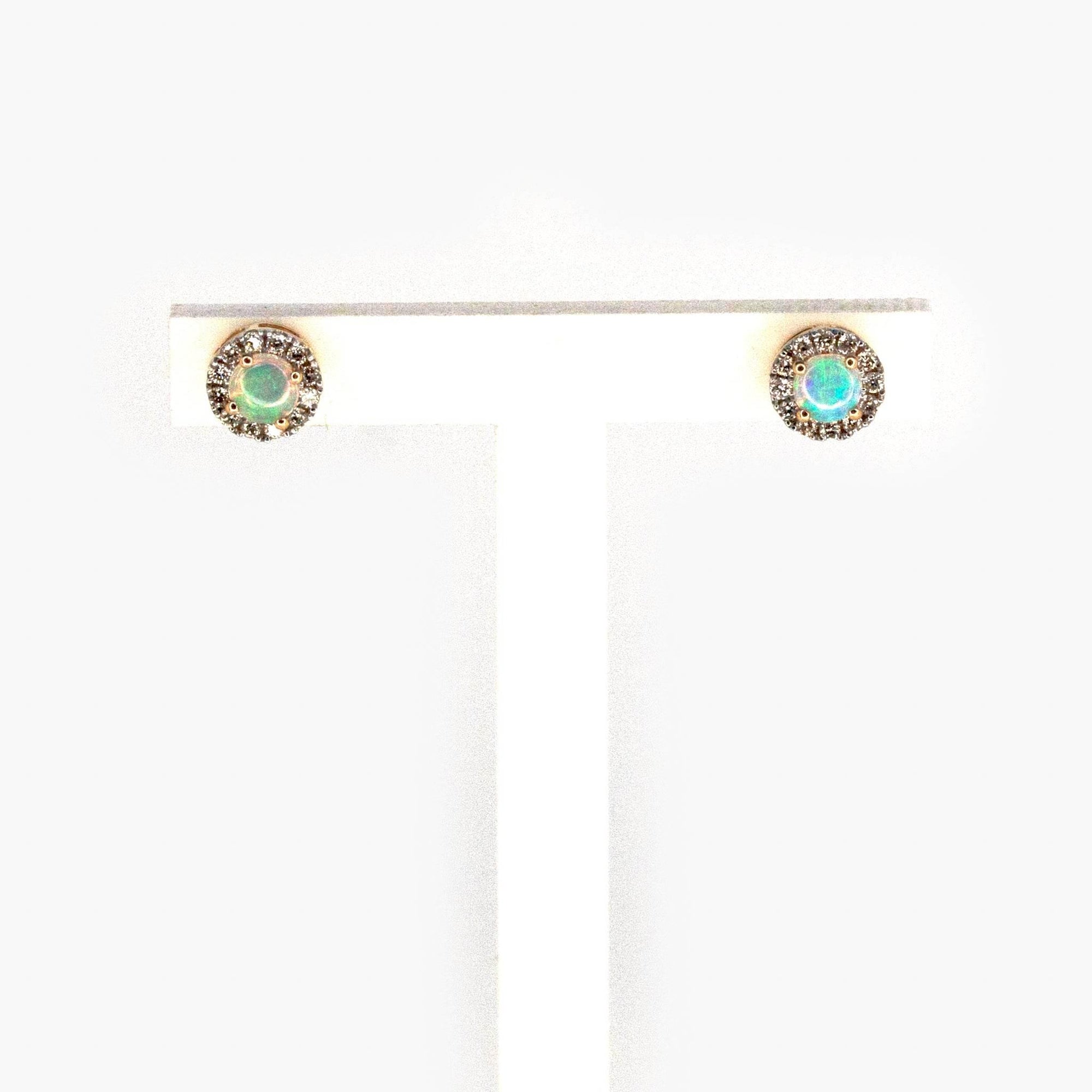 Opal & Diamond Halo Stud Earrings - Jordans Jewellers