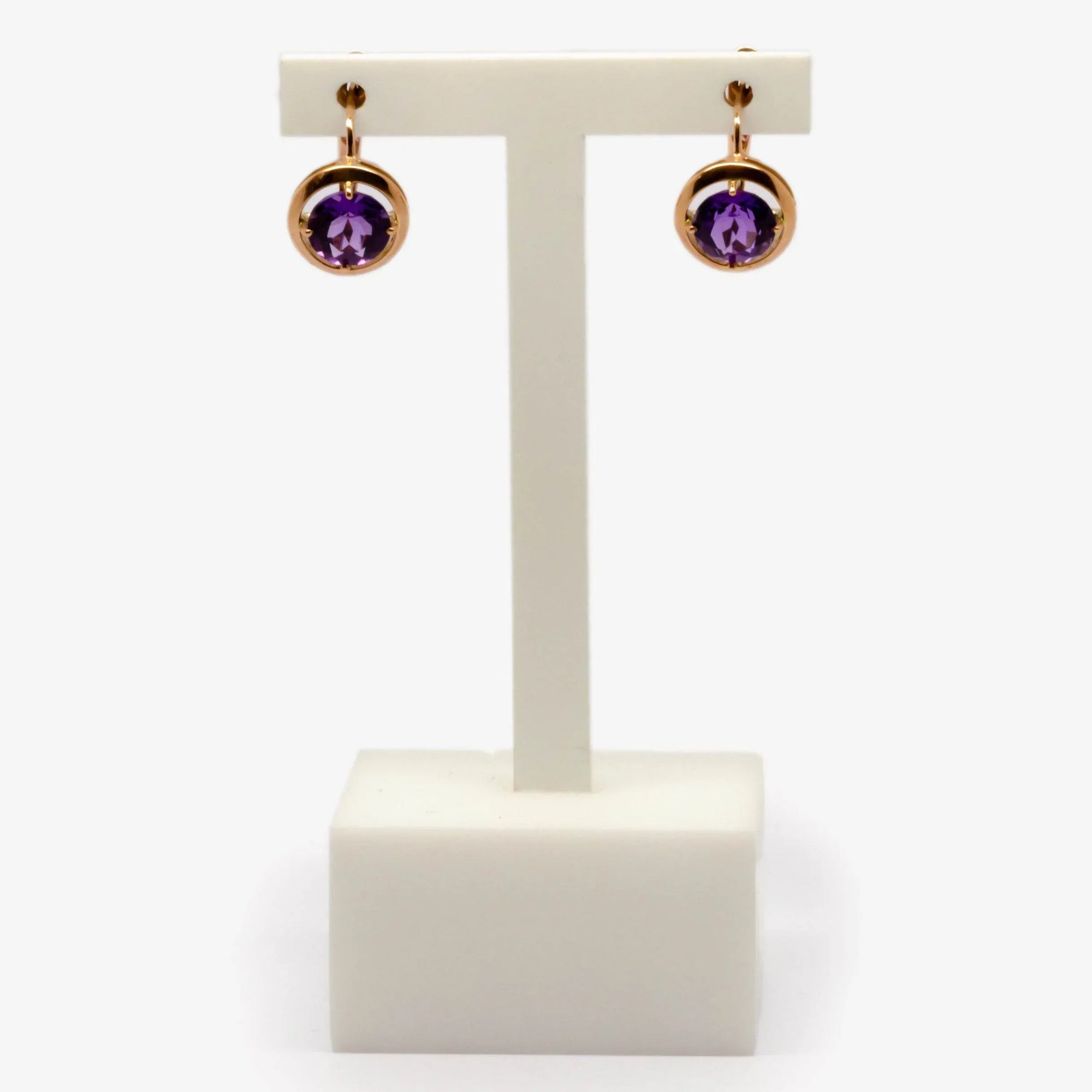 Amethyst Rose Gold Earrings - Jordans Jewellers
