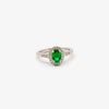 Jordans Jewellers 18ct white gold oval emerald and diamond cluster ring