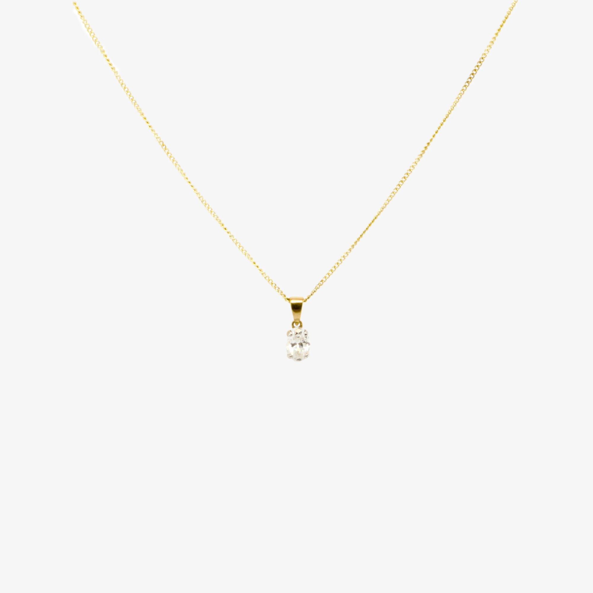 Jordans Jewellers 9ct yellow gold cubic zirconia pendant necklace