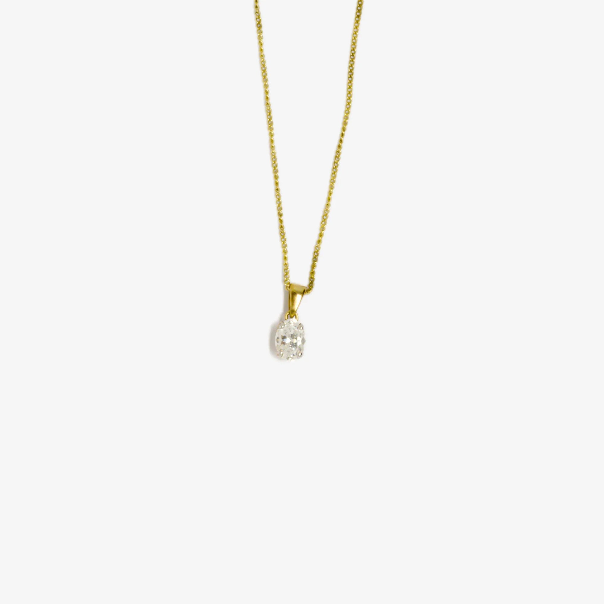 Jordans Jewellers 9ct yellow gold cubic zirconia pendant necklace - Alternate shot 1