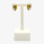 Silver Half Gold Plated Oval Stud Earrings - Jordans Jewellers