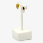 Silver Half Gold Plated Oval Stud Earrings - Jordans Jewellers