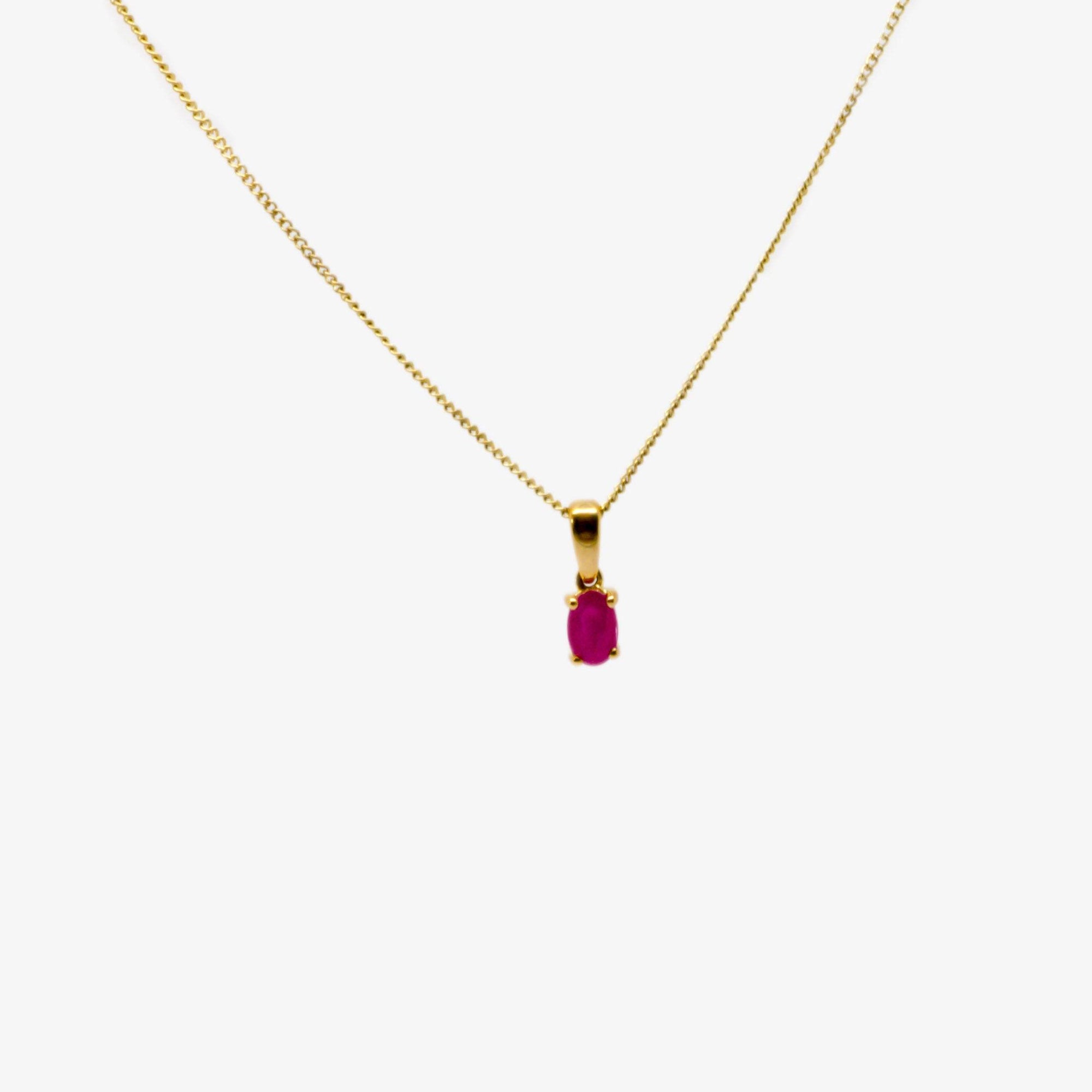 Oval Ruby Pendant Necklace - Jordans Jewellers