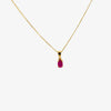 Jordans Jewellers 9ct yellow gold oval ruby pendant necklace - Alternate shot 1