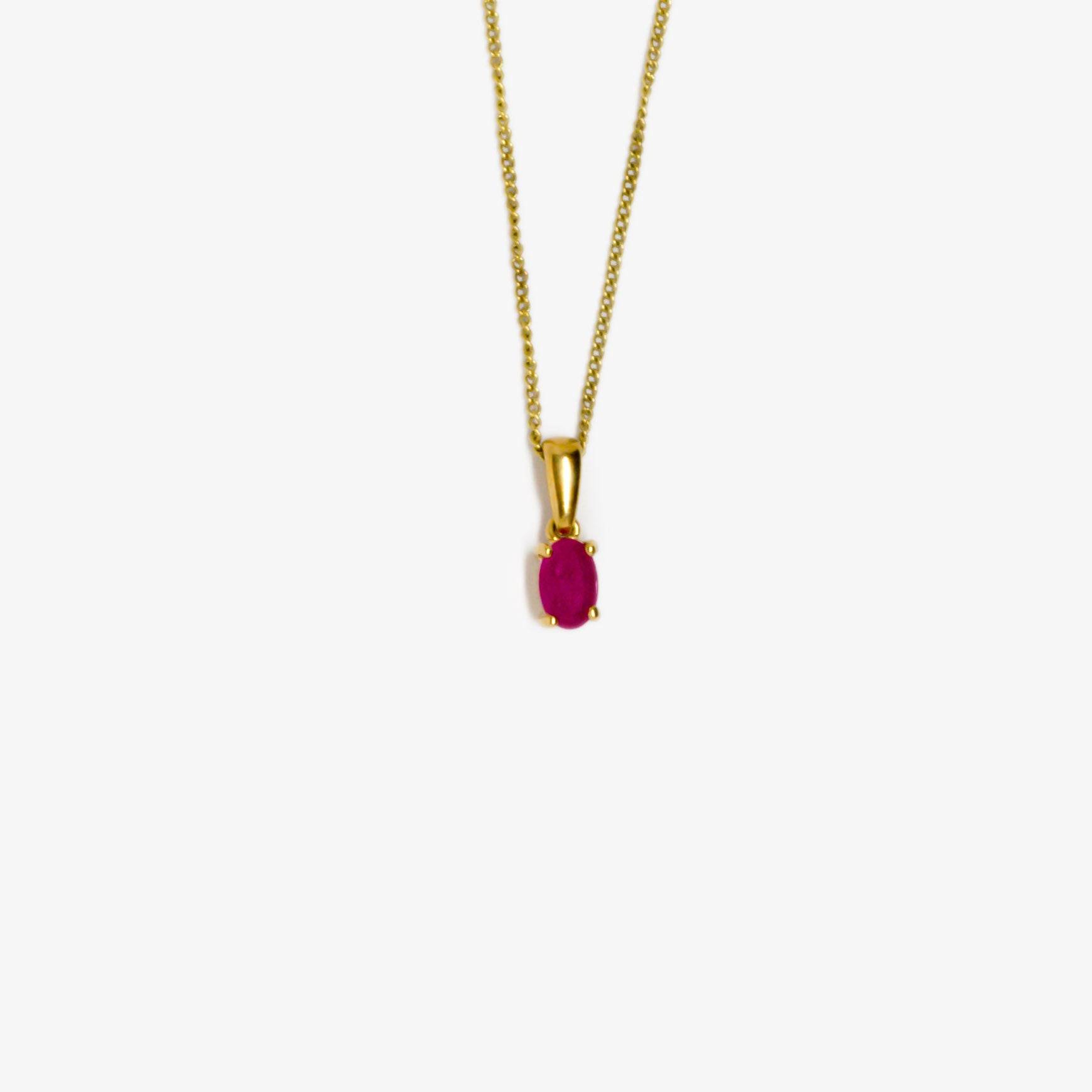 Oval Ruby Pendant Necklace - Jordans Jewellers