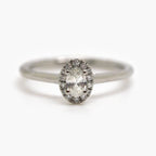 Platinum Oval Diamond Solitaire Halo Ring - Jordans Jewellers