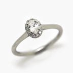Platinum Oval Diamond Solitaire Halo Ring - Jordans Jewellers