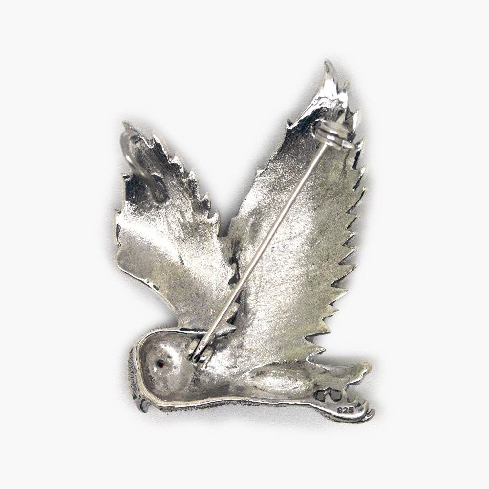 Silver Marcasite Owl Brooch Pendant - Jordans Jewellers