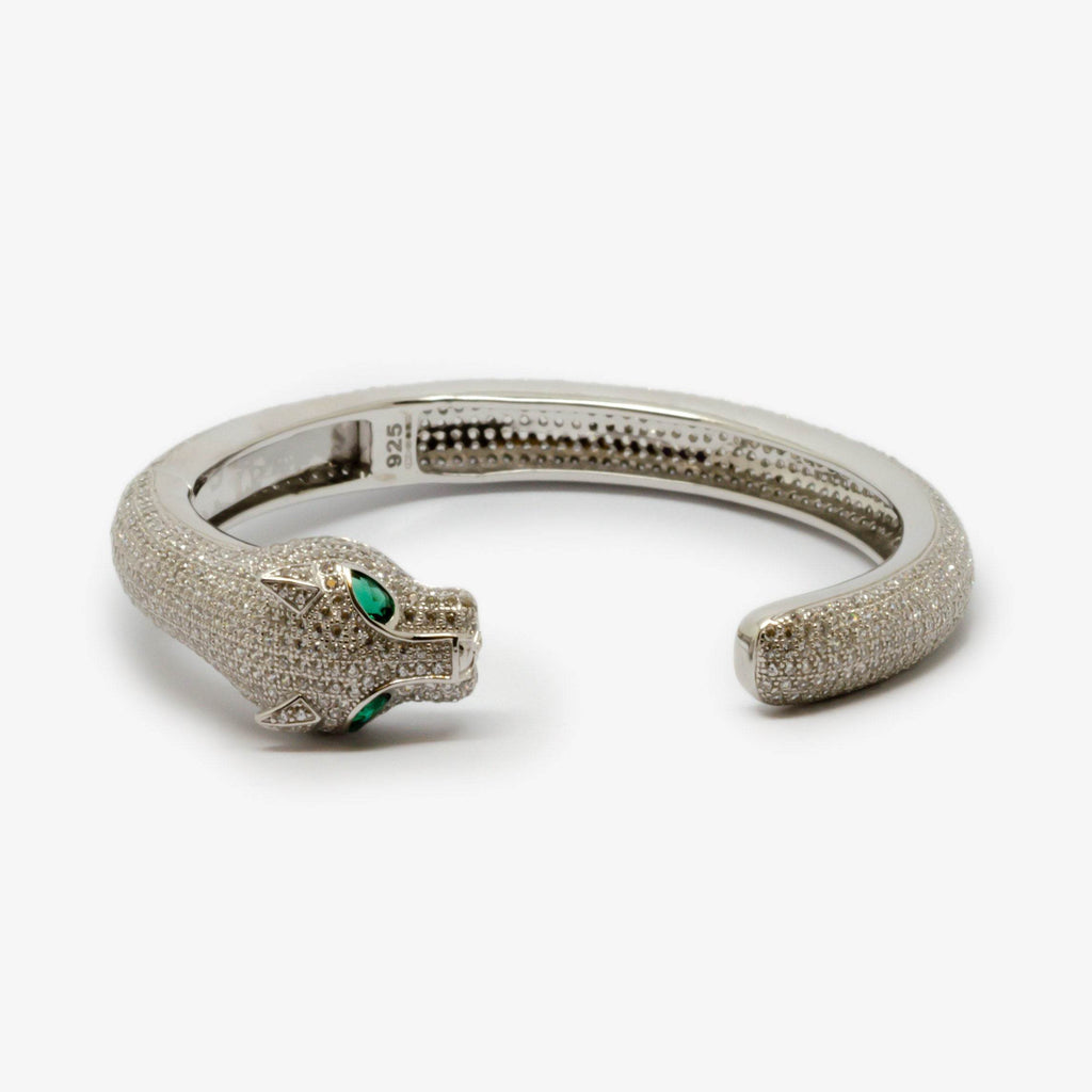 Silver CZ Panther Bangle Bracelet - Jordans Jewellers