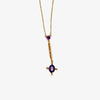 Jordans Jeweller antique 9ct yellow gold amethyst and pearl lavalier pendant necklace - Alternate shot 1