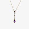 Jordans Jeweller antique 9ct yellow gold amethyst and pearl lavalier pendant necklace