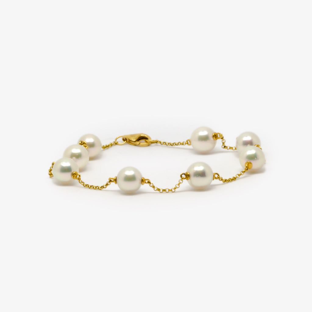 Jordans Jewellers 18ct yellow gold and pearl bracelet