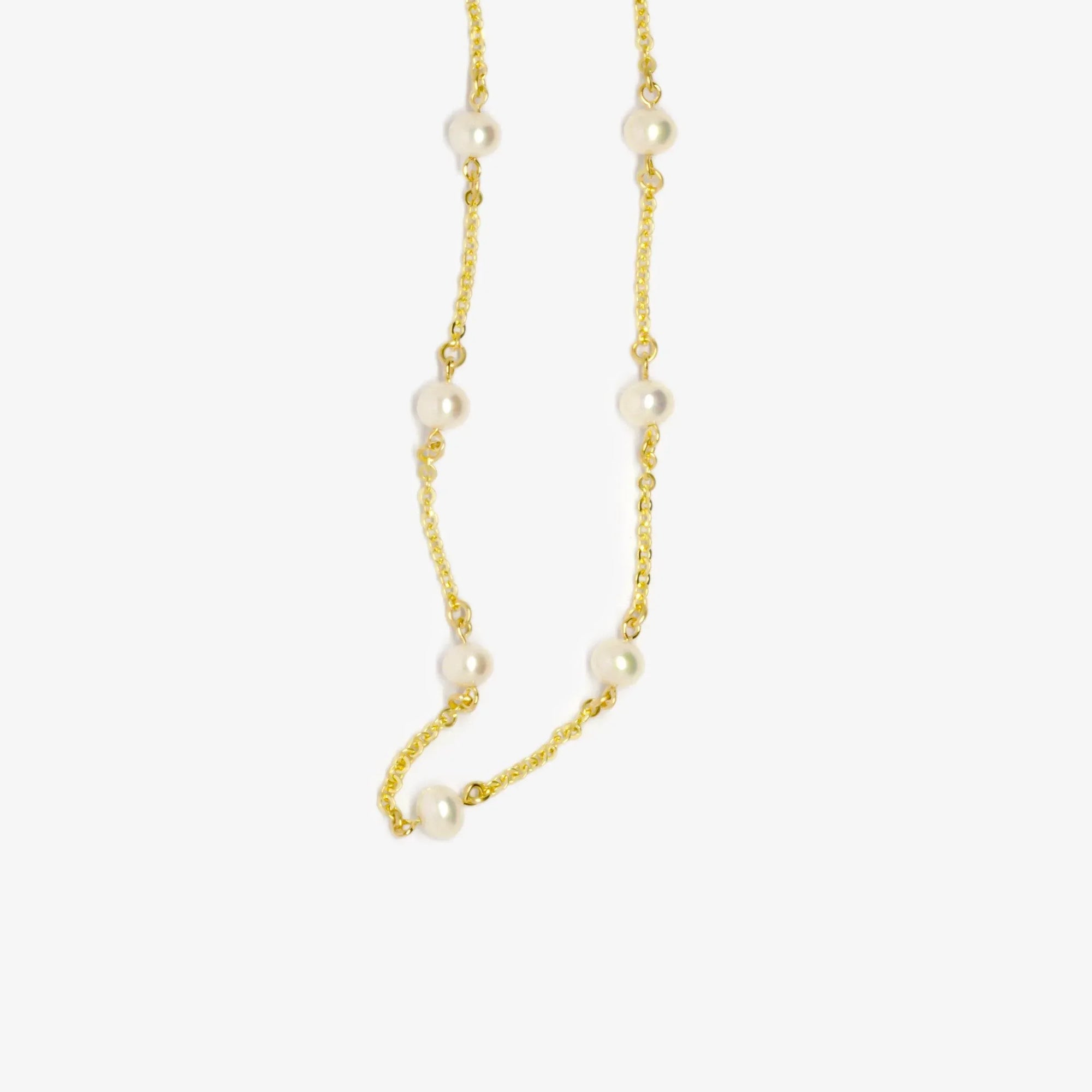 Cultured Pearl & Chain Necklace - Jordans Jewellers