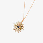Italian Sapphire & Pearl Flower Pendant Necklace - Jordans Jewellers