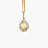 9 Carat Gold Pear Shaped Opal & Diamond Pendant