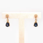 9 Carat Yellow Gold Pear Shaped Sapphire Drop Earrings - Jordans Jewellers