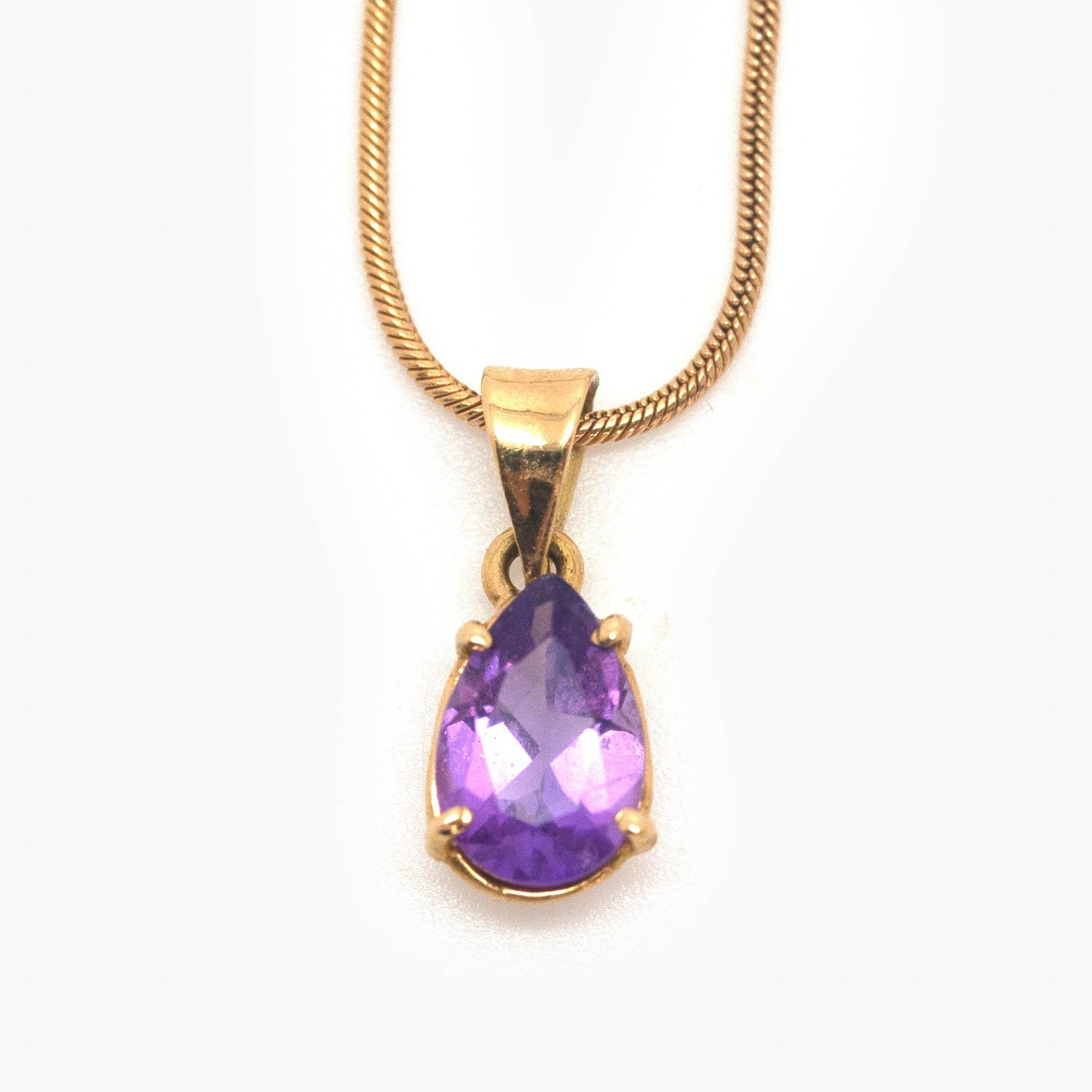 Pre-Owned Pear Shaped Amethyst Pendant - Jordans Jewellers