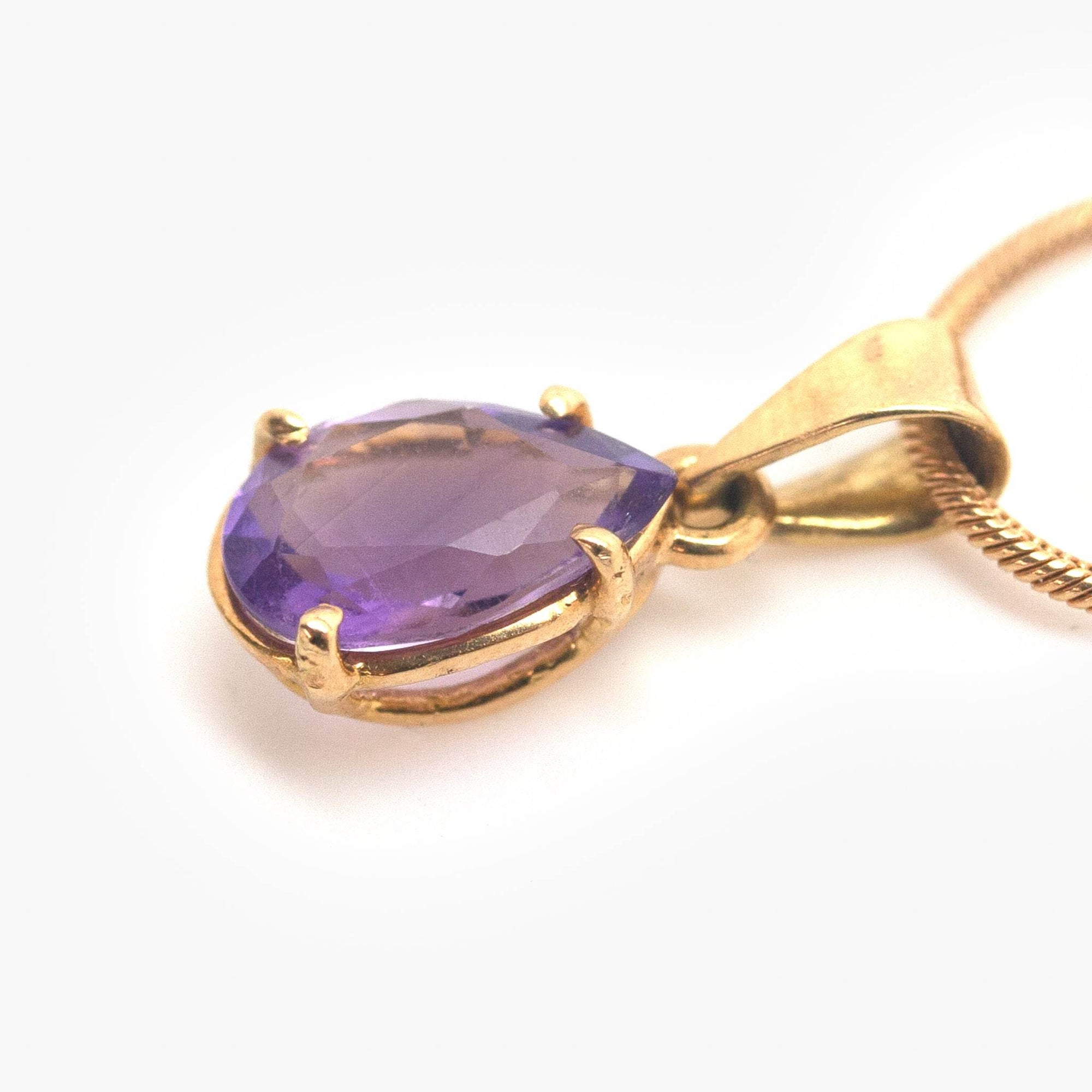 Pre-Owned Pear Shaped Amethyst Pendant - Jordans Jewellers
