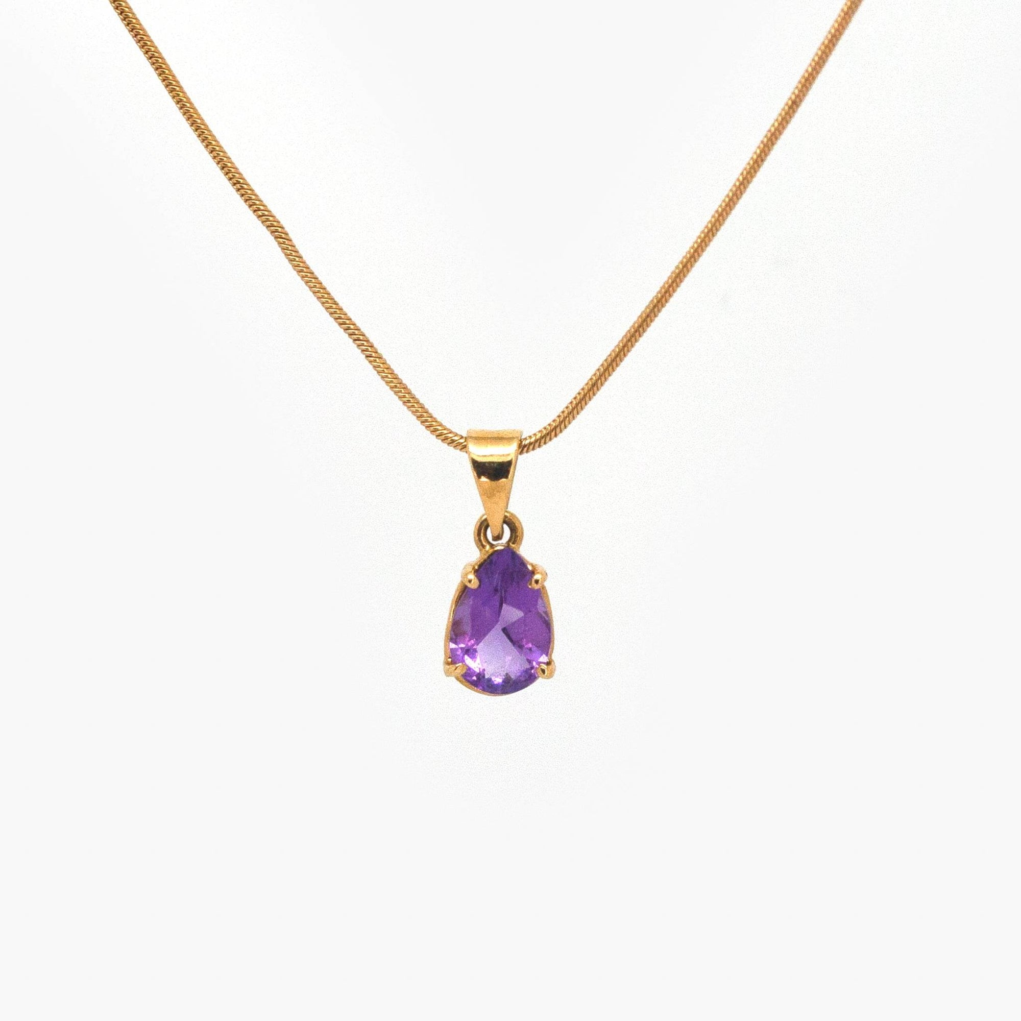 Pre-Owned Pear Shaped Amethyst Pendant - Jordans Jewellers