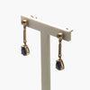 9 Carat Gold Blue Pear Shaped Sapphire & Diamond Drop Earrings