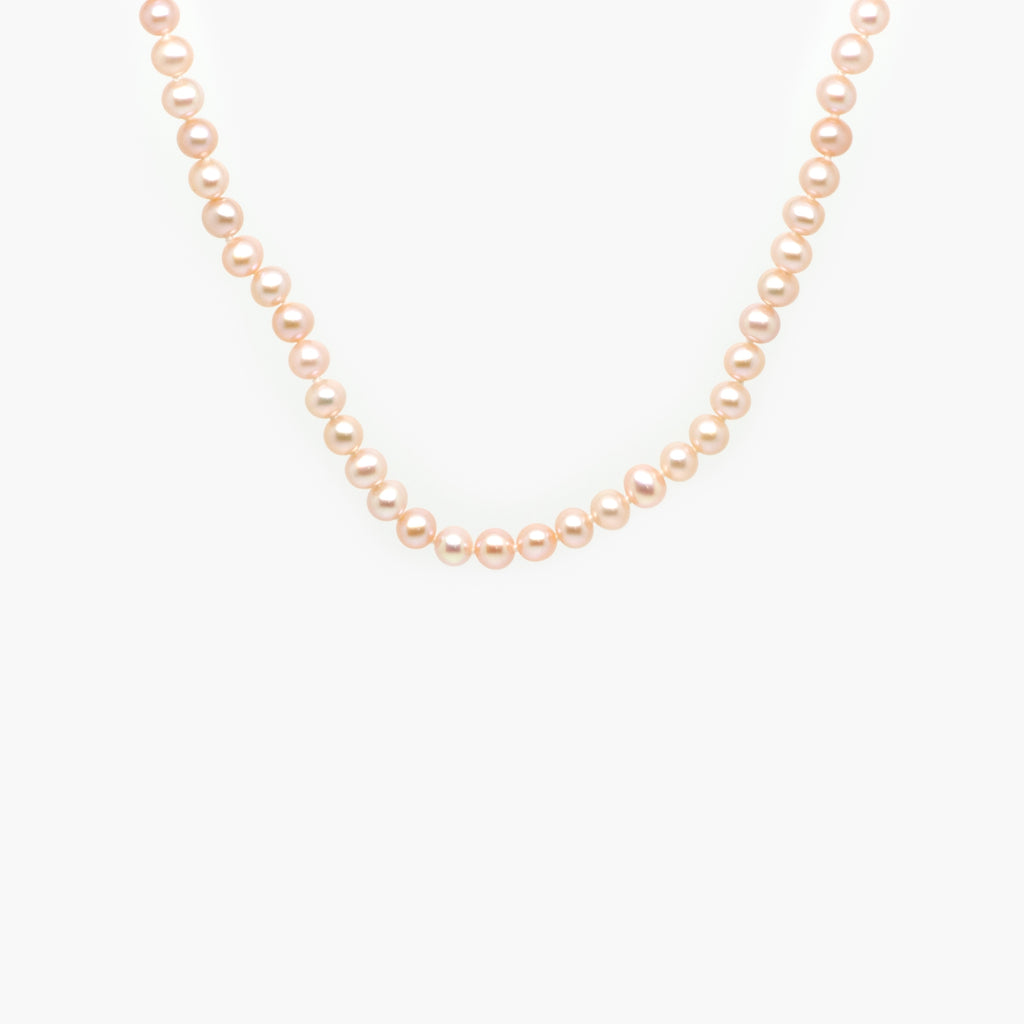 Jordans Jewellers metal and pink peach freshwater pearl necklace