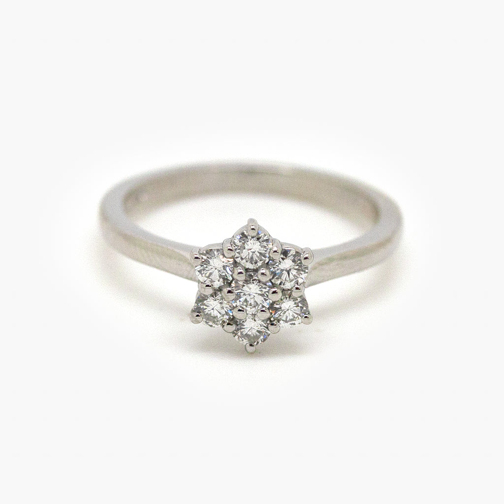 Platinum 0.51 Carat Diamond Daisy Cluster Ring