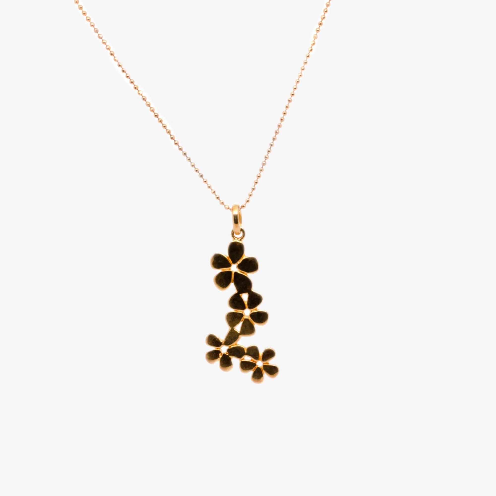 Rose Gold Plated Flower Pendant Necklace - Jordans Jewellers