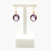 Jordans Jewellers rolled gold lavender quartz drop earrings