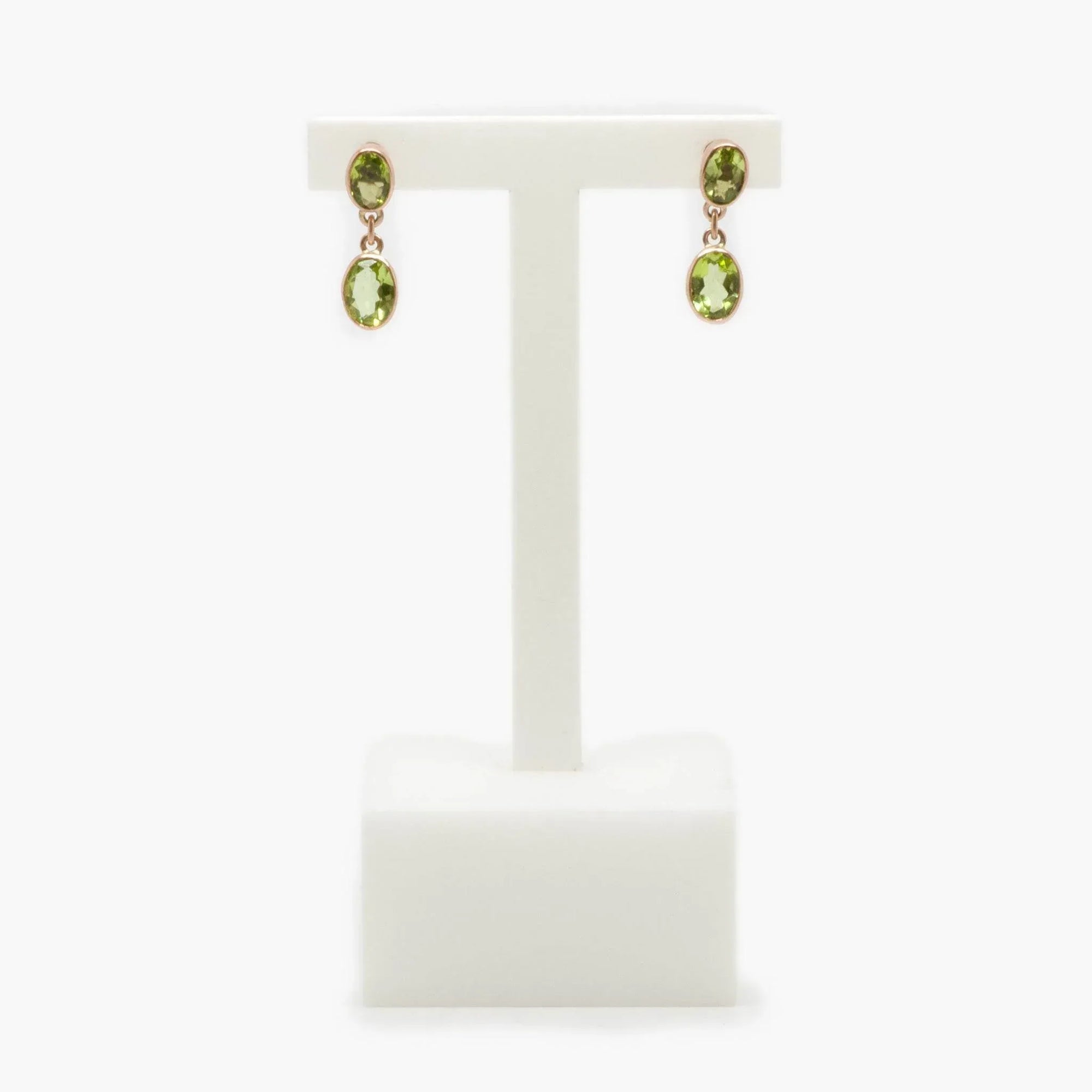 Oval Peridot Double Drop Earrings - Jordans Jewellers