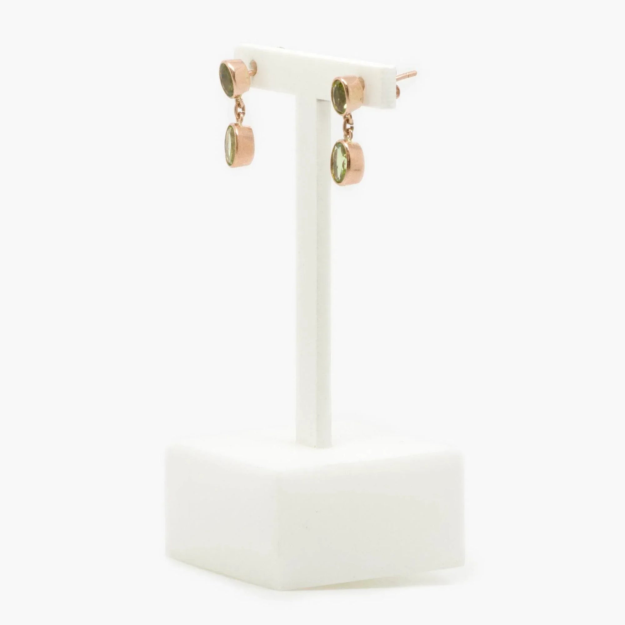 Oval Peridot Double Drop Earrings - Jordans Jewellers