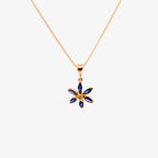 Rose Gold Sapphire & Diamond Petal Pendant Necklace - Jordans Jewellers