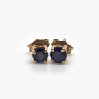 9 Carat Yellow Gold Round Sapphire Stud Earrings - Jordans Jewellers