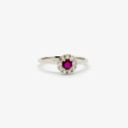 Ruby & Diamond White Gold Cluster Ring - Jordans Jewellers