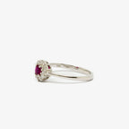 Ruby & Diamond White Gold Cluster Ring - Jordans Jewellers