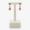 Jordans Jewellers 18ct yellow gold ruby and slice diamond drop earrings
