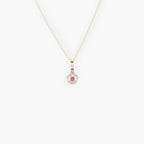9 Carat Gold, Ruby & Diamond Pendant Necklace - Jordans Jewellers