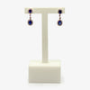 Jordans Jewellers 18ct white gold two sapphire and diamond drop earrings