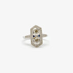 Art Deco Style Sapphire & Diamond Hexagon Cluster Ring - Jordans Jewellers